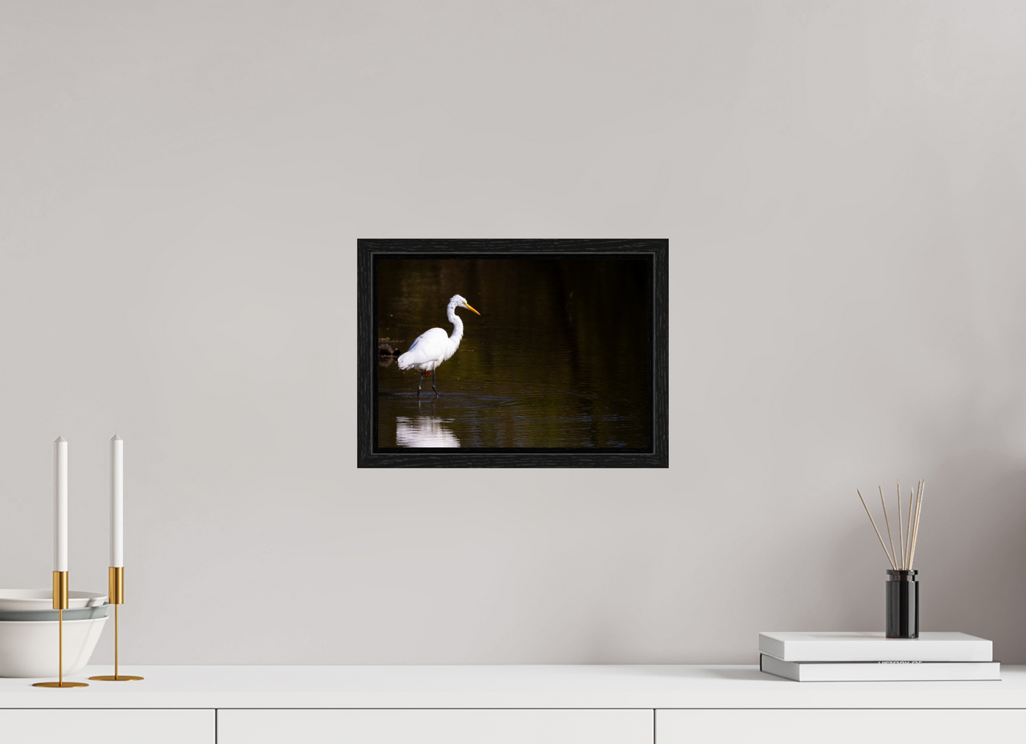 Egret fishing